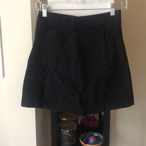 Black denim top shop moto skirt